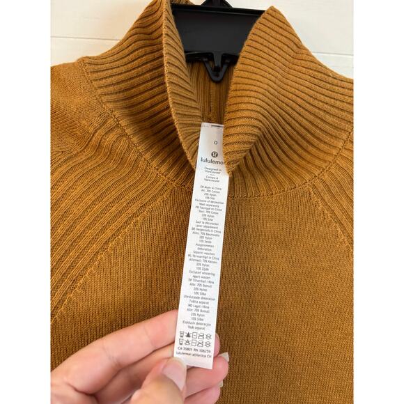 Lululemon Women’s Keep It Cozy Dress Size 0 Spiced Bronze Silk Sweater Mini - Picture 4 of 7